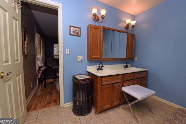 104 Bowers Cir, Blairsville, GA 30512 - full bath with tile patterned flooring and double vanity