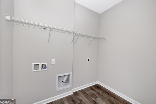 103 Gnome Ct, Perry, GA 31069 - laundry room featuring hookup for an electric dryer, washer hookup, and dark wood-style floors