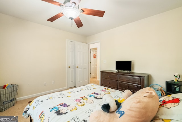 595 Mcgarity Dr, Mcdonough, GA 30252 - bedroom featuring carpet floors and ceiling fan