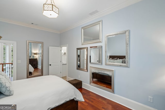 3401 Stillhouse Rd SE, Atlanta, GA 30339 - bedroom with ornamental molding and dark wood-style floors
