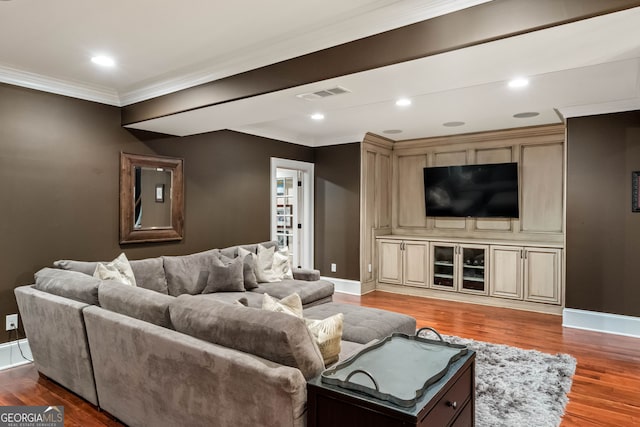 3401 Stillhouse Rd SE, Atlanta, GA 30339 - living room with ornamental molding and light wood-style flooring