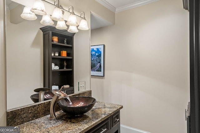 3401 Stillhouse Rd SE, Atlanta, GA 30339 - bathroom featuring crown molding and vanity