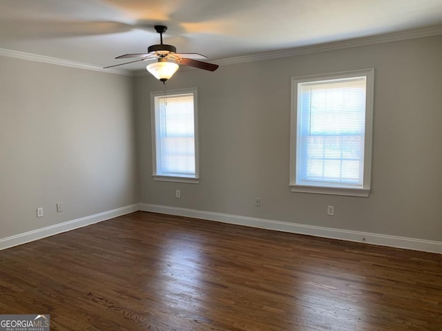 2367 Cascade Rd SW Unit B7, Atlanta, GA 30311 - spare room with dark wood-type flooring, ceiling fan, and crown molding
