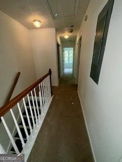 3609 Ginnis Rd SW Unit 6, Atlanta, GA 30331 - corridor with attic access, electric panel, and carpet floors