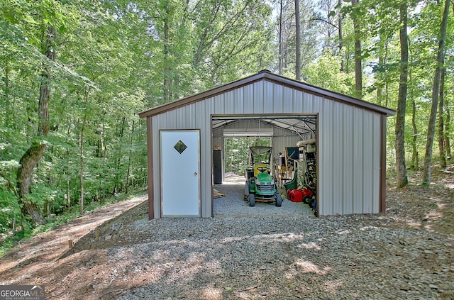 460 Morgan Mill Rd, Brooks, GA 30205 - view of pole building with a forest view