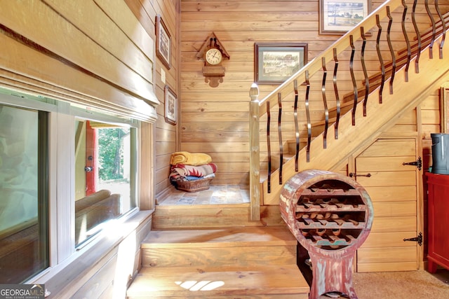 460 Morgan Mill Rd, Brooks, GA 30205 - stairway with wood walls
