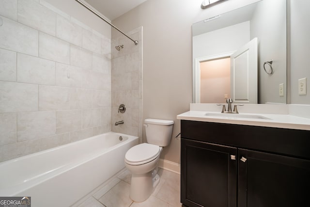 10580 Grandview Sq, Johns Creek, GA 30097 - bathroom featuring shower / washtub combination, vanity, and tile patterned flooring