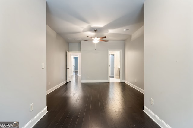 10580 Grandview Sq, Johns Creek, GA 30097 - unfurnished room with a ceiling fan and dark wood-style flooring
