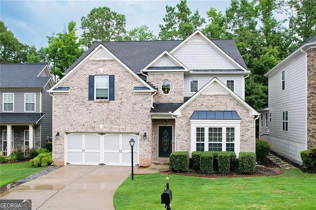 2940 Bentbill Xing, Cumming, GA 30041 - craftsman-style house featuring a garage, brick siding, driveway, and a front yard