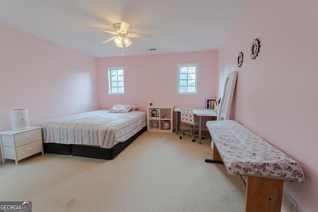 2940 Bentbill Xing, Cumming, GA 30041 - bedroom featuring light colored carpet and ceiling fan