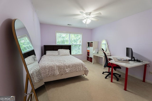 2940 Bentbill Xing, Cumming, GA 30041 - carpeted bedroom with multiple windows, an office area, and ceiling fan