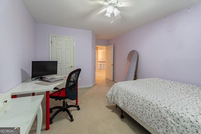 2940 Bentbill Xing, Cumming, GA 30041 - bedroom featuring light colored carpet, a desk, and a ceiling fan