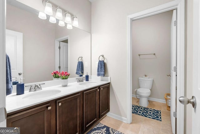 850 Ethereow Ct, Lawrenceville, GA 30046 - full bathroom with double vanity and tile patterned floors