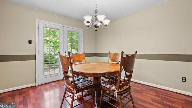 3627 Spring Meadow Ct, Acworth, GA 30101 - dining room with a chandelier and wood finished floors