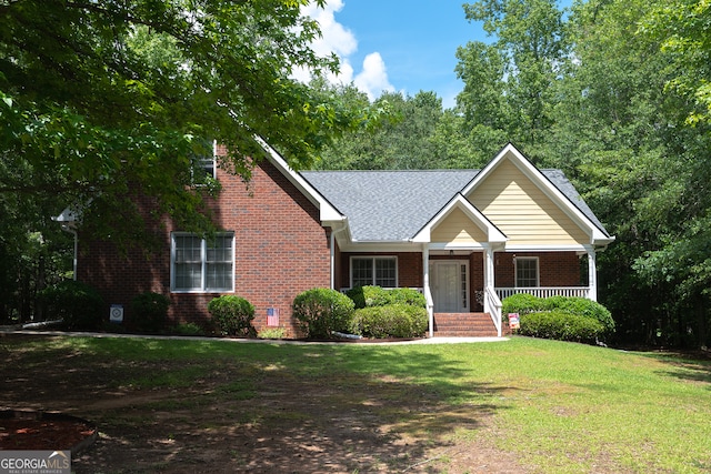 491 Brickleberry Rdg, Athens, GA 30605 - view of front of property featuring brick siding, a porch, and a front yard