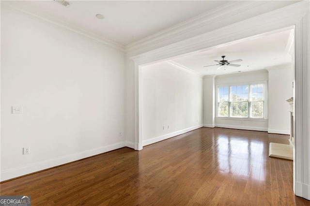 3635 E Paces Cir NE Unit 1405, Atlanta, GA 30326 - spare room featuring wood finished floors, ornamental molding, and a ceiling fan