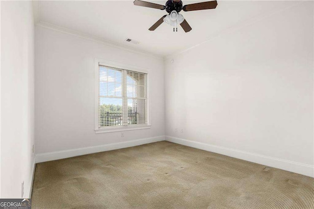 3635 E Paces Cir NE Unit 1405, Atlanta, GA 30326 - carpeted empty room featuring ornamental molding and ceiling fan