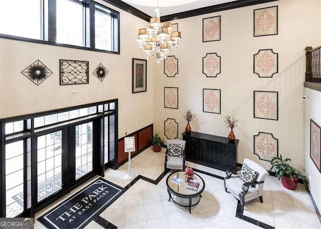 3635 E Paces Cir NE Unit 1405, Atlanta, GA 30326 - common area with ornamental molding and a high ceiling