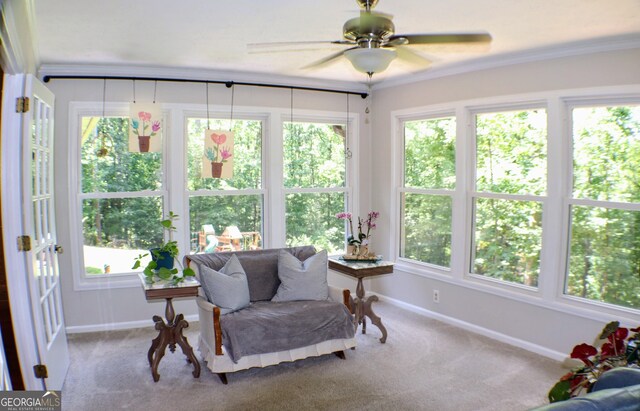 1310 Larkview Dr SW, Lilburn, GA 30047 - sunroom featuring healthy amount of natural light, carpet, and ornamental molding