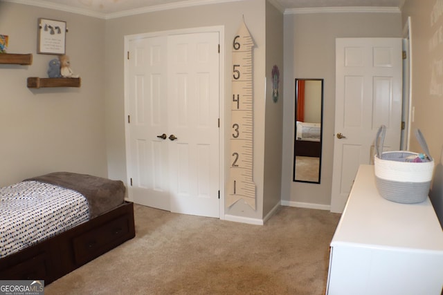 1310 Larkview Dr SW, Lilburn, GA 30047 - carpeted bedroom with crown molding and a closet