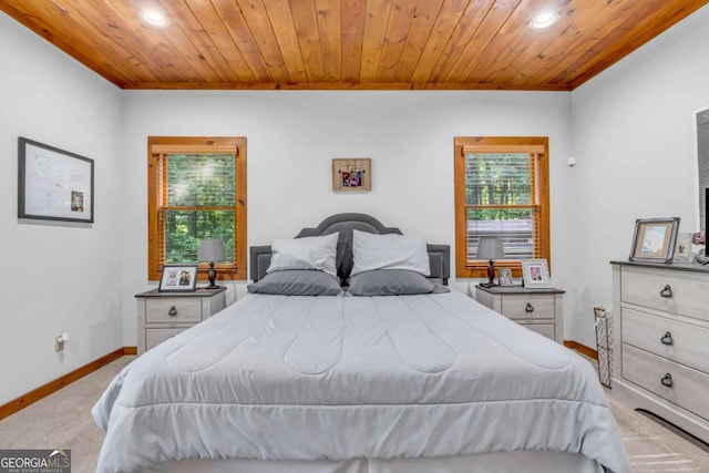 2357 Haven Heights Rd, Hiawassee, GA 30546 - bedroom with ornamental molding, recessed lighting, carpet floors, and wooden ceiling