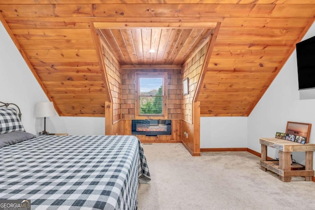 2357 Haven Heights Rd, Hiawassee, GA 30546 - bedroom featuring wood ceiling and carpet