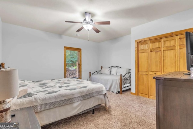 2357 Haven Heights Rd, Hiawassee, GA 30546 - carpeted bedroom featuring ceiling fan