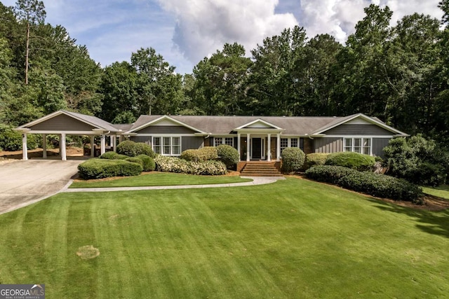 1060 Woodhollow Ln, Athens, GA 30606 - single story home with a front yard, driveway, and a carport