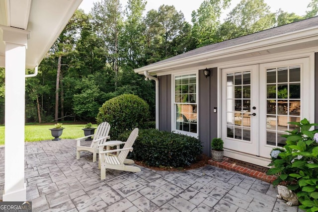 1060 Woodhollow Ln, Athens, GA 30606 - view of patio / terrace featuring french doors