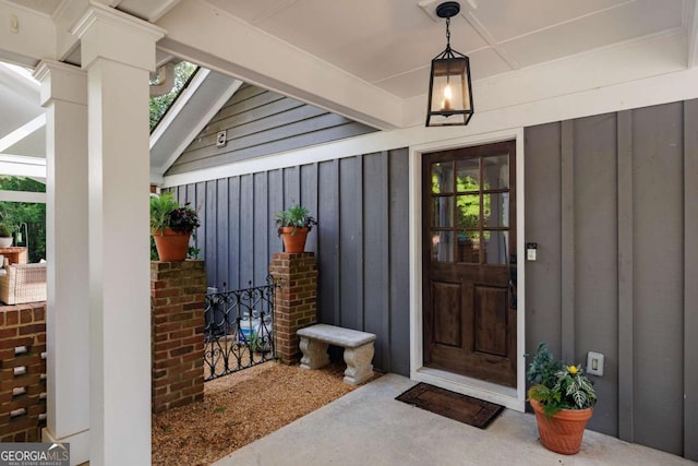 1060 Woodhollow Ln, Athens, GA 30606 - doorway to property featuring board and batten siding