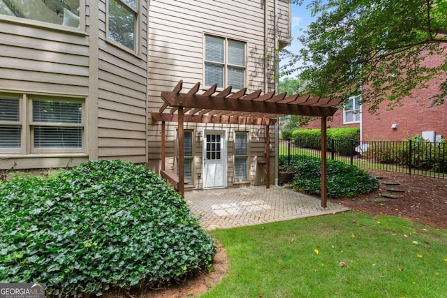 5007 Highland Oaks Ct SE, Smyrna, GA 30126 - doorway to property with a pergola and a patio area