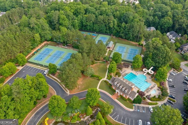 5007 Highland Oaks Ct SE, Smyrna, GA 30126 - bird's eye view of a pool area