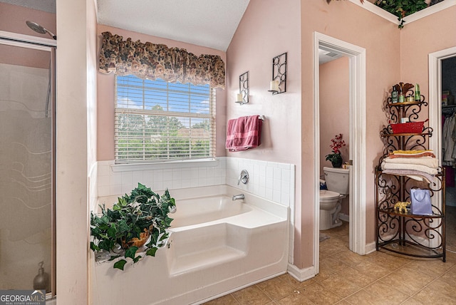 11961 Markham Way, Hampton, GA 30228 - full bath featuring a bath, tile patterned floors, wainscoting, and an enclosed shower