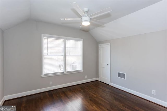 469 Mellview Ave, Atlanta, GA 30310 - additional living space with lofted ceiling, dark wood finished floors, and a ceiling fan