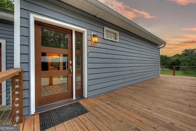 67 Mcnelley Dr, Morganton, GA 30560 - view of deck at dusk