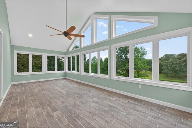 67 Mcnelley Dr, Morganton, GA 30560 - unfurnished sunroom with high vaulted ceiling and wood finished floors