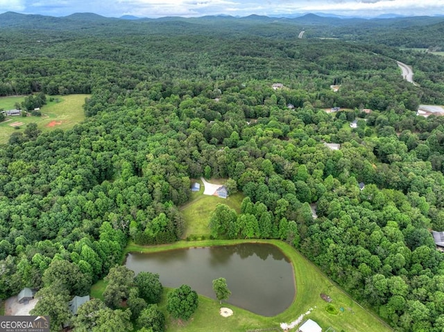 67 Mcnelley Dr, Morganton, GA 30560 - bird's eye view of a heavily wooded area and a water and mountain view