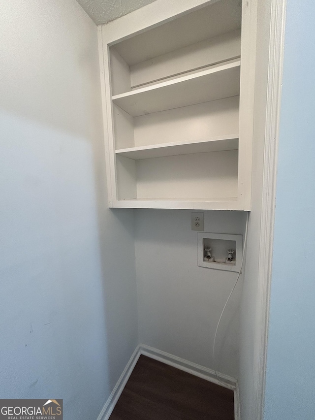 54 Mount Zion Church Rd, Lagrange, GA 30241 - laundry room featuring hookup for a washing machine and dark wood-type flooring
