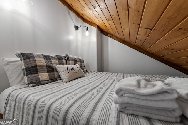128 Overlake Ct, Morganton, GA 30560 - bedroom featuring wooden ceiling and lofted ceiling