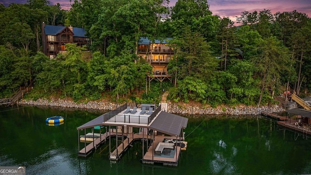 128 Overlake Ct, Morganton, GA 30560 - dock area with a water view and boat lift