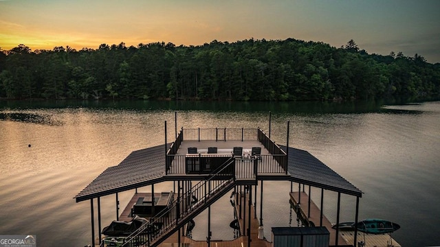 128 Overlake Ct, Morganton, GA 30560 - dock area with a water view and a view of trees