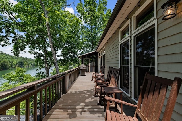 128 Overlake Ct, Morganton, GA 30560 - wooden terrace with a water view
