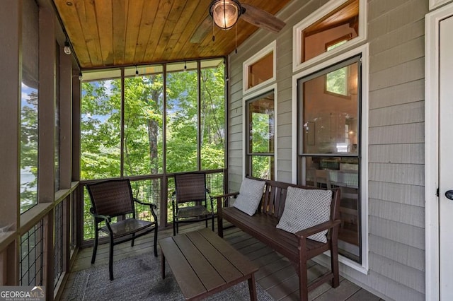 128 Overlake Ct, Morganton, GA 30560 - sunroom / solarium featuring a ceiling fan