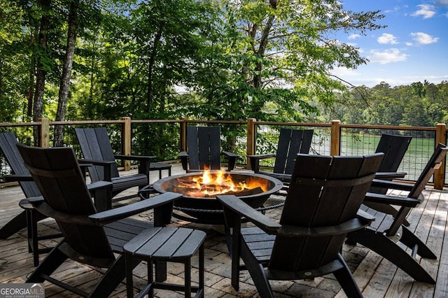128 Overlake Ct, Morganton, GA 30560 - deck with a fire pit