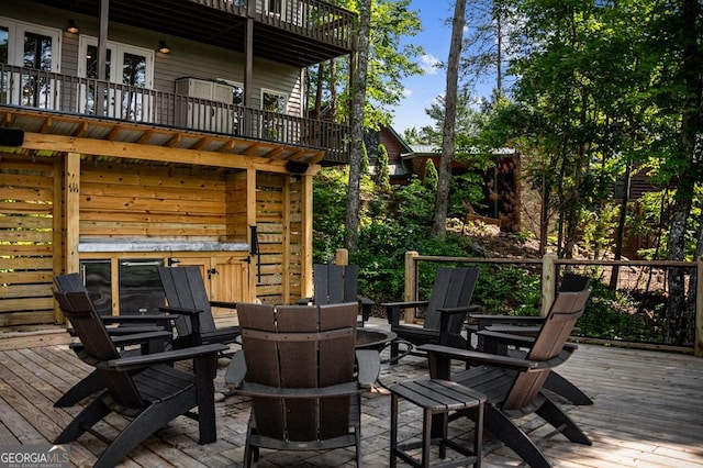 128 Overlake Ct, Morganton, GA 30560 - wooden deck with a fire pit