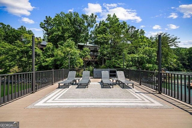 128 Overlake Ct, Morganton, GA 30560 - deck featuring view of wooded area