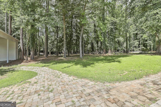 205 Shadowood Ln, Peachtree City, GA 30269 - view of green lawn featuring a patio area