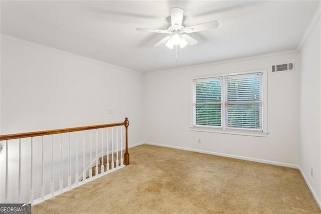 750 Crest Valley Dr NW, Sandy Springs, GA 30327 - empty room with carpet, ornamental molding, and a ceiling fan