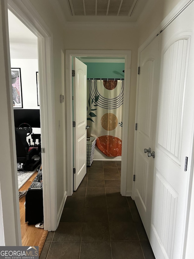 44 Hawk Spring Dr SW, Rome, GA 30165 - corridor with dark tile patterned flooring