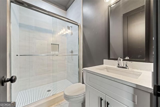 103 Maddox Rd, Buford, GA 30518 - bathroom with vanity and a stall shower